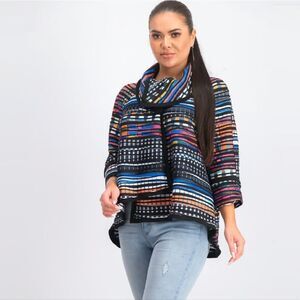 Joseph Ribkoff Colorful Wrap Swing Jacket Size 16